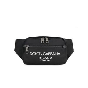 Dolce & Gabanna Nylon Belt Waist Bag With Rubberized Logo Unisex Fanny Pack